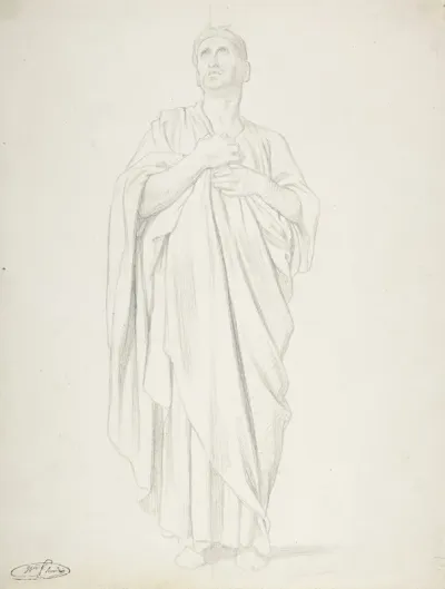 Study Of An Apostle For The Painting Of The Ascension In Saint Germain Des Pres Paris 1839 1863