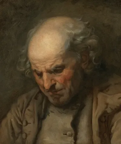 Study Of An Old Man Head And Shoulders