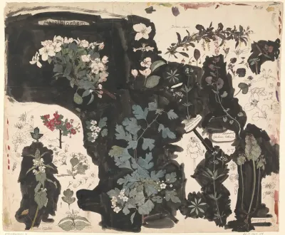 Study Of Apple Blossom Dead Nettle Mayflower And Ground Ivy