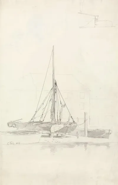 Study Of Boats On Shore