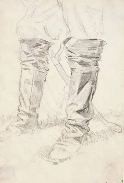 Study Of Cavalry Officers Boots