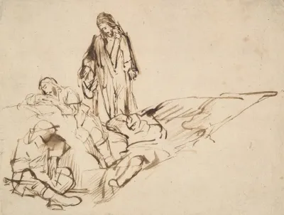 Study Of Christ And The Sleeping Apostles