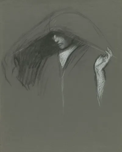 Study Of Draped Head Of A Mary For Three Marys At The Tomb