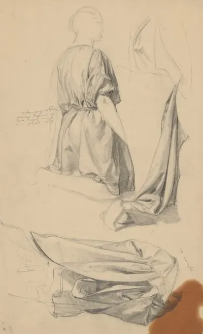 Study Of Drapery Of Nicodemus Robes To The Painting Entombment