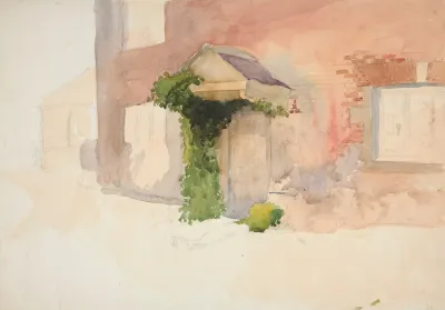 Study Of Exterior Of A Red Brick House