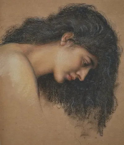 Study Of Female Head For The Cadence Of Autumn