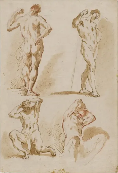 Study Of Four Male Nudes