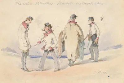Study Of Four Men In Military Uniforms
