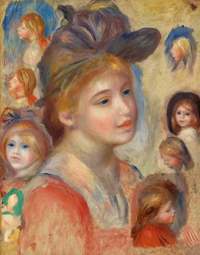Study Of Girls Heads Etude De Tetes De Jeunes Filles