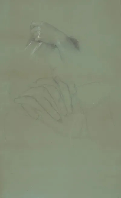 Study Of Hands For The Painting Death Of Barbara Radziwill