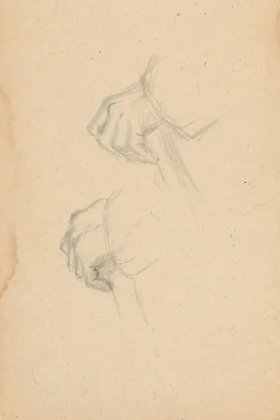Study Of Hands Holding A Stick
