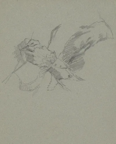 Study Of Hands Knitting Recto