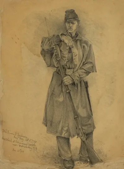 Study Of Infantry Soldier On Guard William J Jackson Sergt Maj 12th N Y Vols