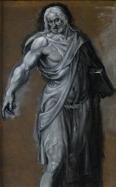 Study Of Man Draped