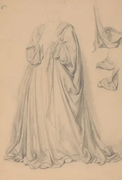 Study Of Marys Robes For The Painting The Immaculate Conception Of The Blessed Virgin Mary
