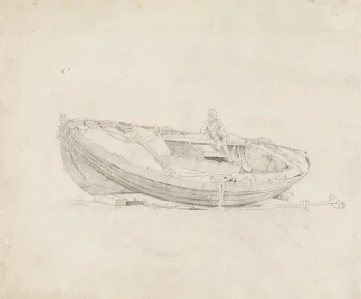 Study Of Moored Boat With Seated Figure