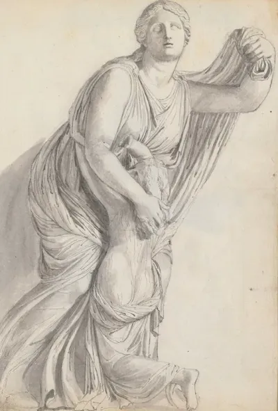 Study Of Niobe With Her Youngest Daughter From The Niobid Group Villa Medici Gardens Rome