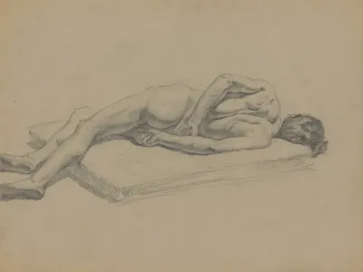 Study Of Reclining Male Nude