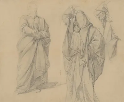 Study Of Robes Of The High Priest And The Man In Turban To The Painting Martyrdom Of St Matthias