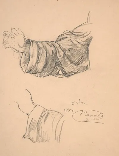 Study Of Saint Dominics Sleeves Drapes For Le Rosaire