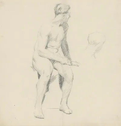 Study Of Seated Male Nude