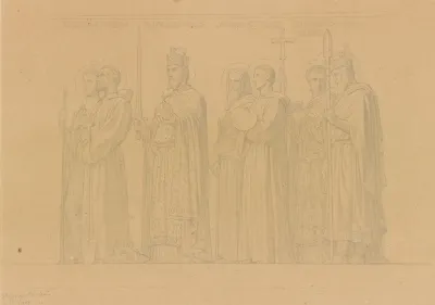 Study Of Seven Saints For The Nave Of The Church Of Saint Vincent De Paul Paris