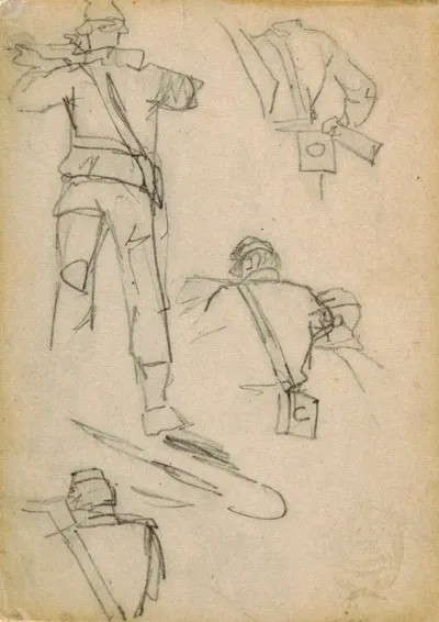Study Of Soldiers Taking Aim