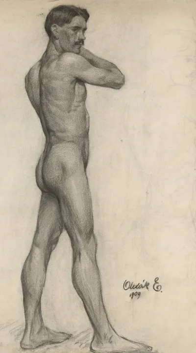 Study Of Standing Male Nude