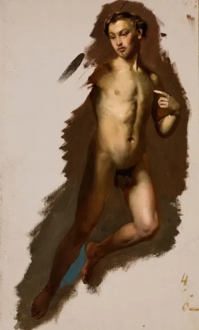Study Of The Amor Figure To The Painting Wedding Procession Of Amor And Psyche