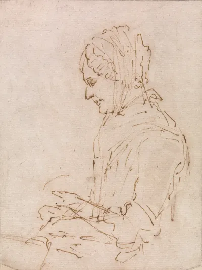 Study Of The Artists Mother Sewing