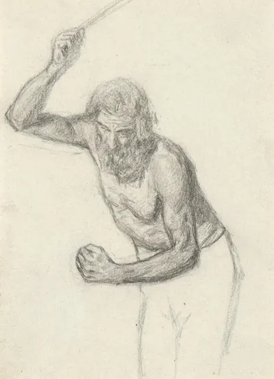 Study Of The Charioteer In Elijah Running To Jezreel Before Ahabs Chariot