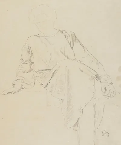 Study Of The Figure Of A Sitting Man In A Tunic