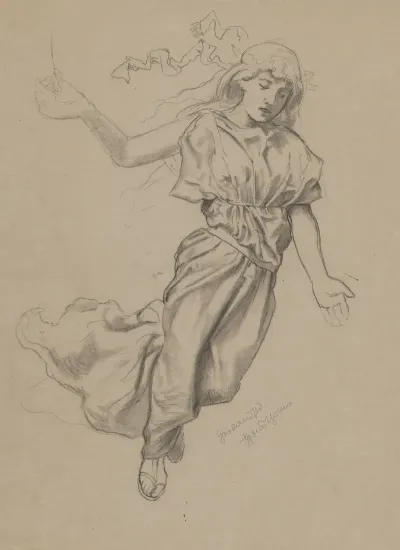 Study Of The Figure Of A Young Woman In A Long Robe