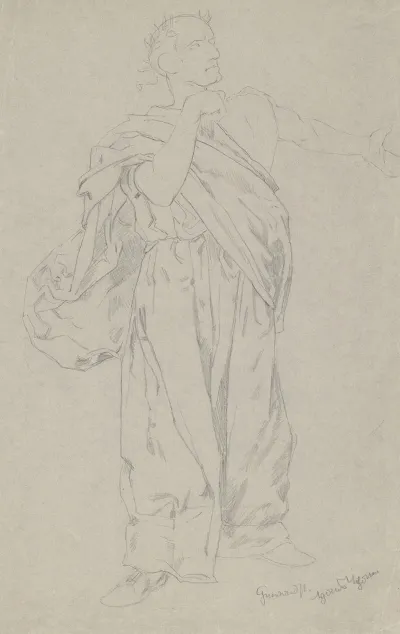 Study Of The Figure Of Satan For The Composition The Temptation Of Christ