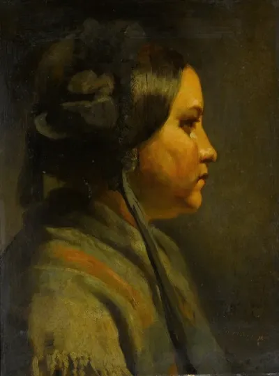 Study Of The Head Of A Young Woman In Profile