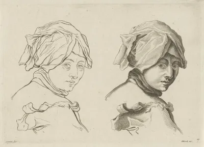 Study Of The Head Of A Young Woman Wearing A Headscarf