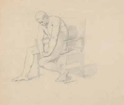 Study Of The King Figure For The Painting Death Of Barbara Radziwill Nude Variant 2