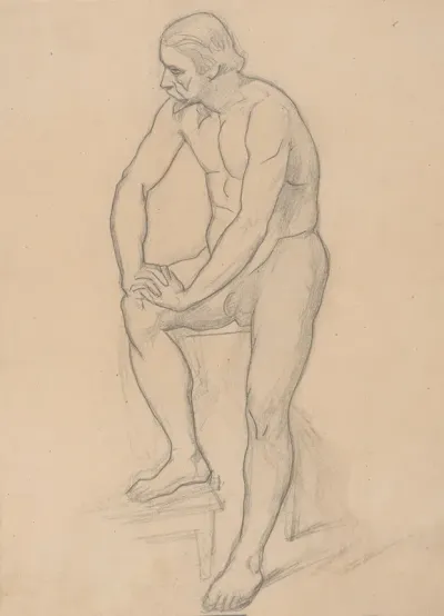 Study Of The King Figure For The Painting Death Of Barbara Radziwill Nude Variant