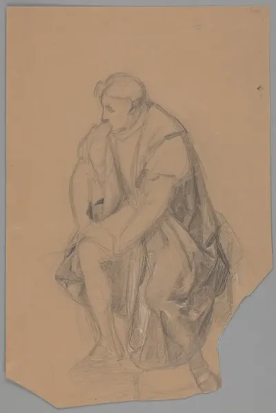 Study Of The King Figure For The Painting Death Of Barbara Radziwill