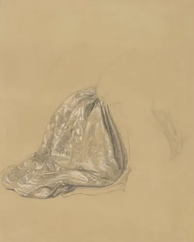 Study Of The Kneeling Ladys Dress For The Painting The Upbringing Of Sigismund Augustus