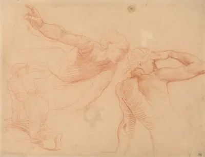 Study Of Three Figures In Movement