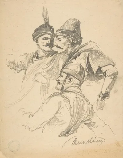 Study Of Three Men Bust Length
