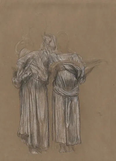 Study Of Three Standing Draped Female Figures For Music