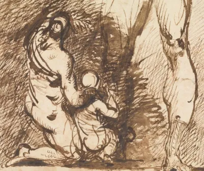 Study Of Two Figures And Two Legs