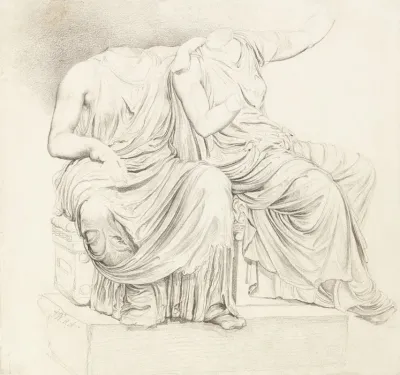 Study Of Two Headless Classical Statues
