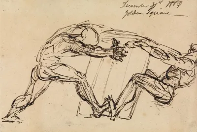 Study Of Two Male Nudes