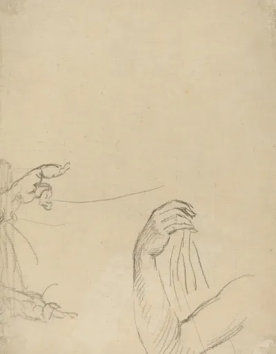 Study Of Two Putti And A Draped Arm Verso