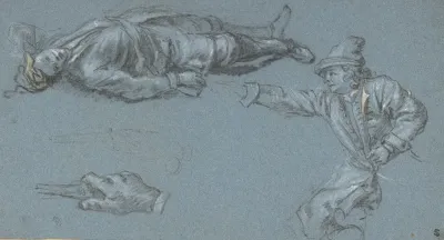 Study Of Two Soldiers And A Hand