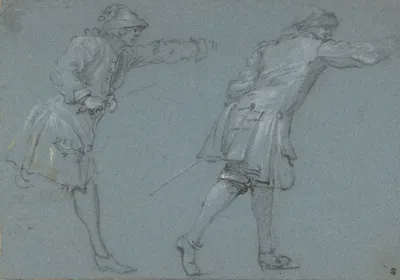 Study Of Two Soldiers Swordfighting