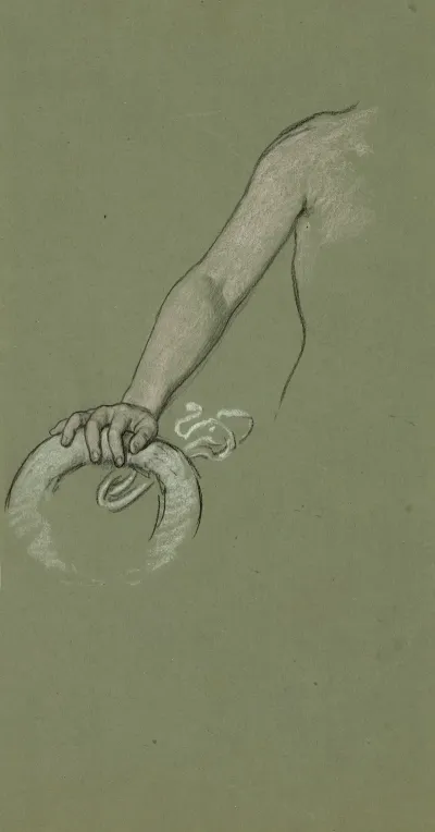 Study Of Wreath Which Became An Olive Branch Held By Peace